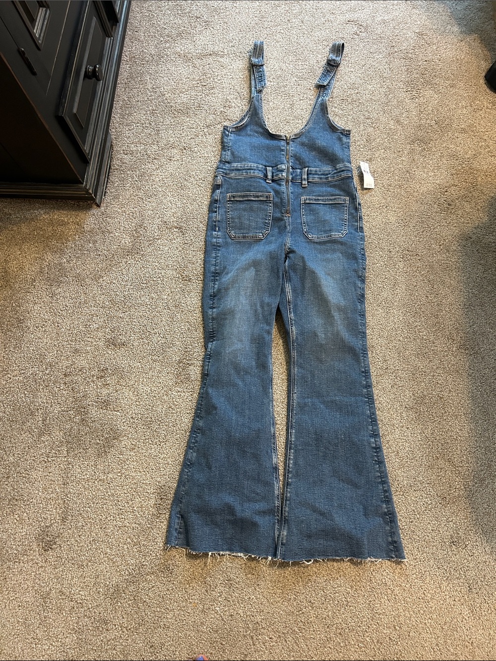 American Eagle Outfitters Vintage-Style Blue Denim Flare Overalls
